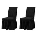 Dorm Chair Cover, Dining Chair Slipcover Stretch Washable with Skirt White