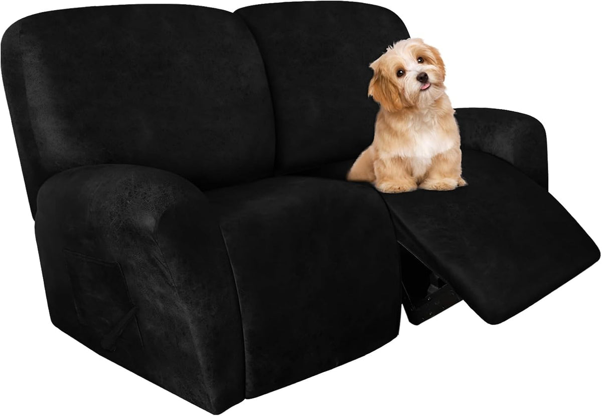 molasofa Leather Like Additional Recliner Console Cover for Reclining Loveseat Covers Stretch Jacquard Middle Consolefor Recliner Couch(Dark Brown)