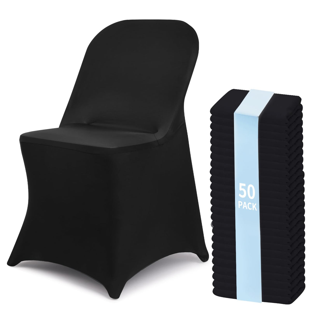 Fixwal 36 Pcs White Folding Chair Covers Spandex Stretch Slipcover