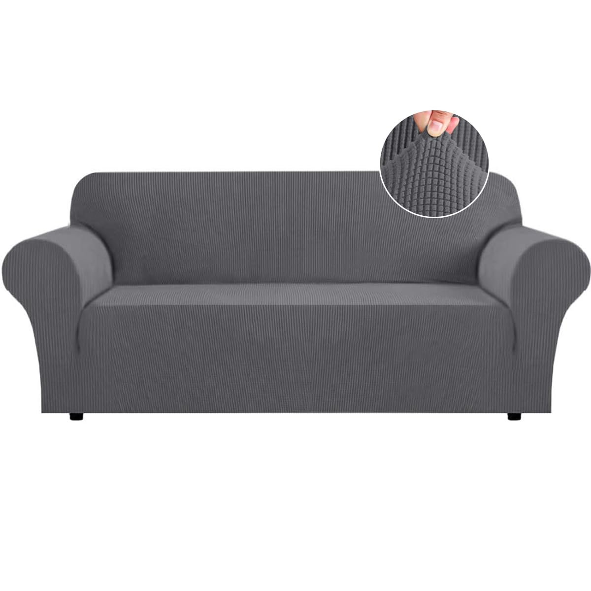 Flamingo P High Stretch One Piece Furniture Protector Sofa Cover for Durable Spandex Stretch Fabric Super Soft Slipcover, 2 Seater, Wine, Loveseat