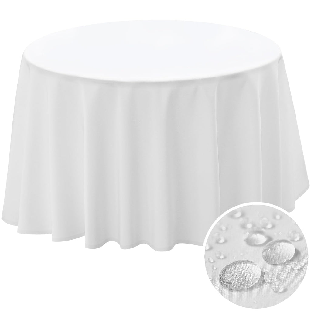 BYDOLL Table Cloth 60 Inch Round Tablecloth Fits Max50 Inch Diameter Table Top,Black Polyester Washable Wrinkle-Free Spillproof Tablecloth for Party Patio Cover