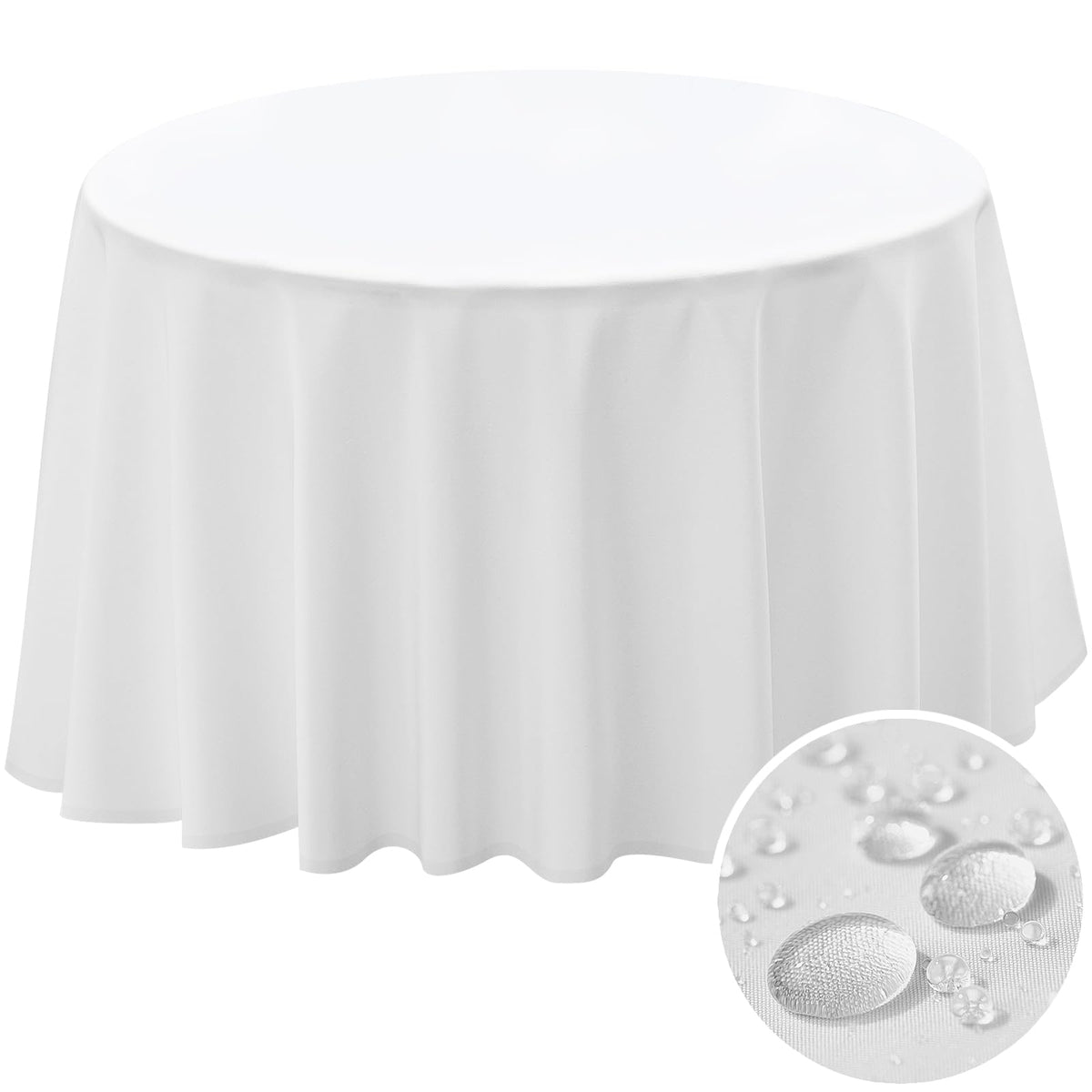 BYDOLL Table Cloth 60 Inch Round Tablecloth Fits Max50 Inch Diameter Table Top,Black Polyester Washable Wrinkle-Free Spillproof Tablecloth for Party Patio Cover