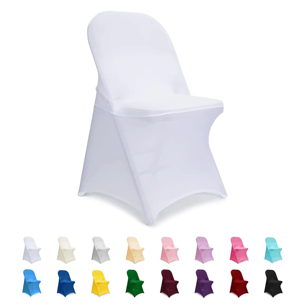 ManMengJi Spandex Folding Chair Covers, Black Folding Chair Slipcovers 6 PCS, Universal Fitted Chair Slipcovers for Wedding, Party, Banquet, Holidays, Celebration
