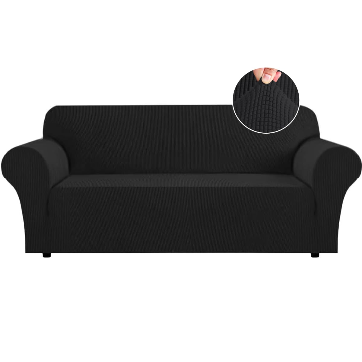 Flamingo P High Stretch One Piece Furniture Protector Sofa Cover for Durable Spandex Stretch Fabric Super Soft Slipcover, 2 Seater, Wine, Loveseat