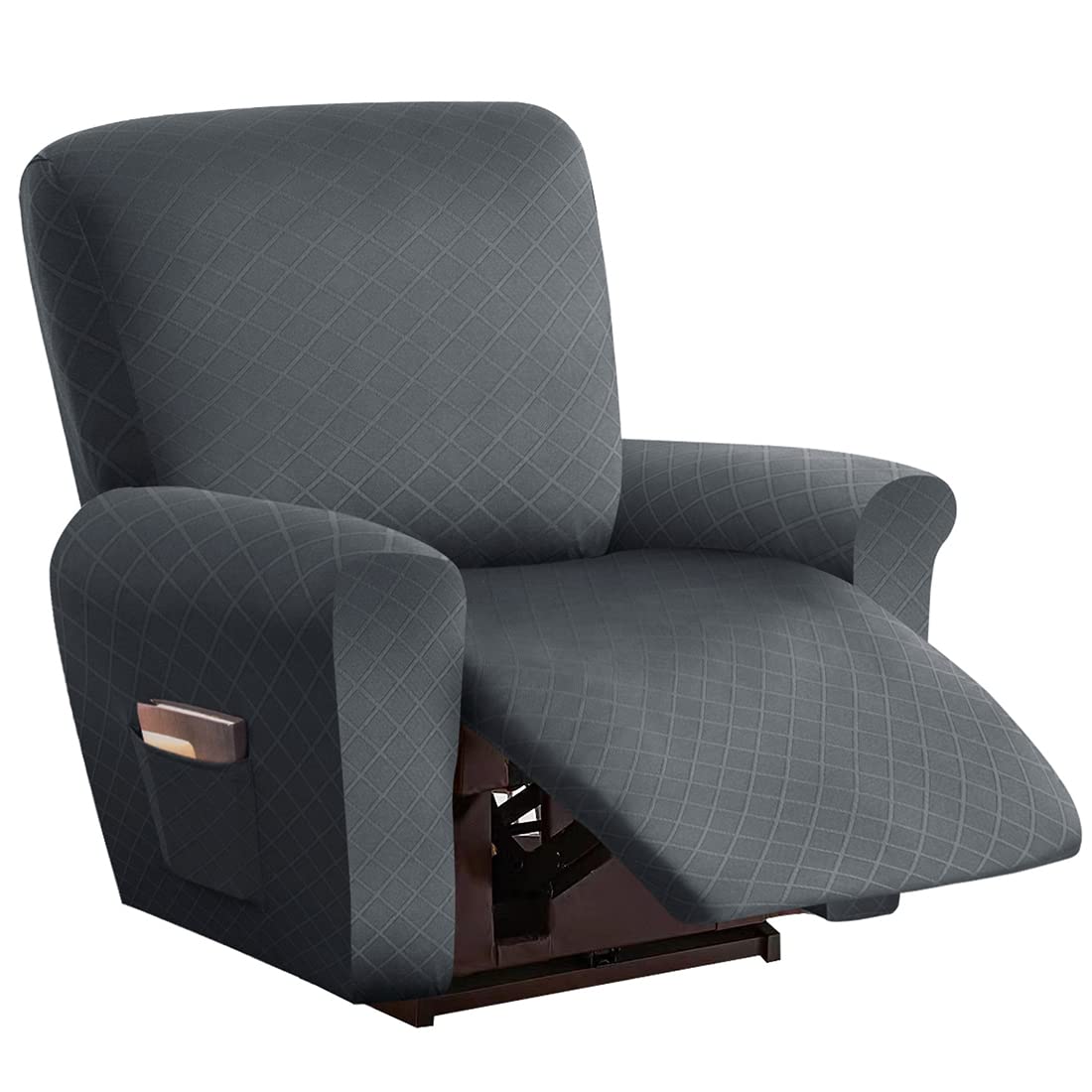 vctops Diamond Recliner Loveseat Slipcover 6-Pieces Stretch Dual Recliner Sofa Covers for 2 Seat Dual Reclining Loveseat Couch Soft Solid Furniture Protector (Dark Coffee,2 Seat)