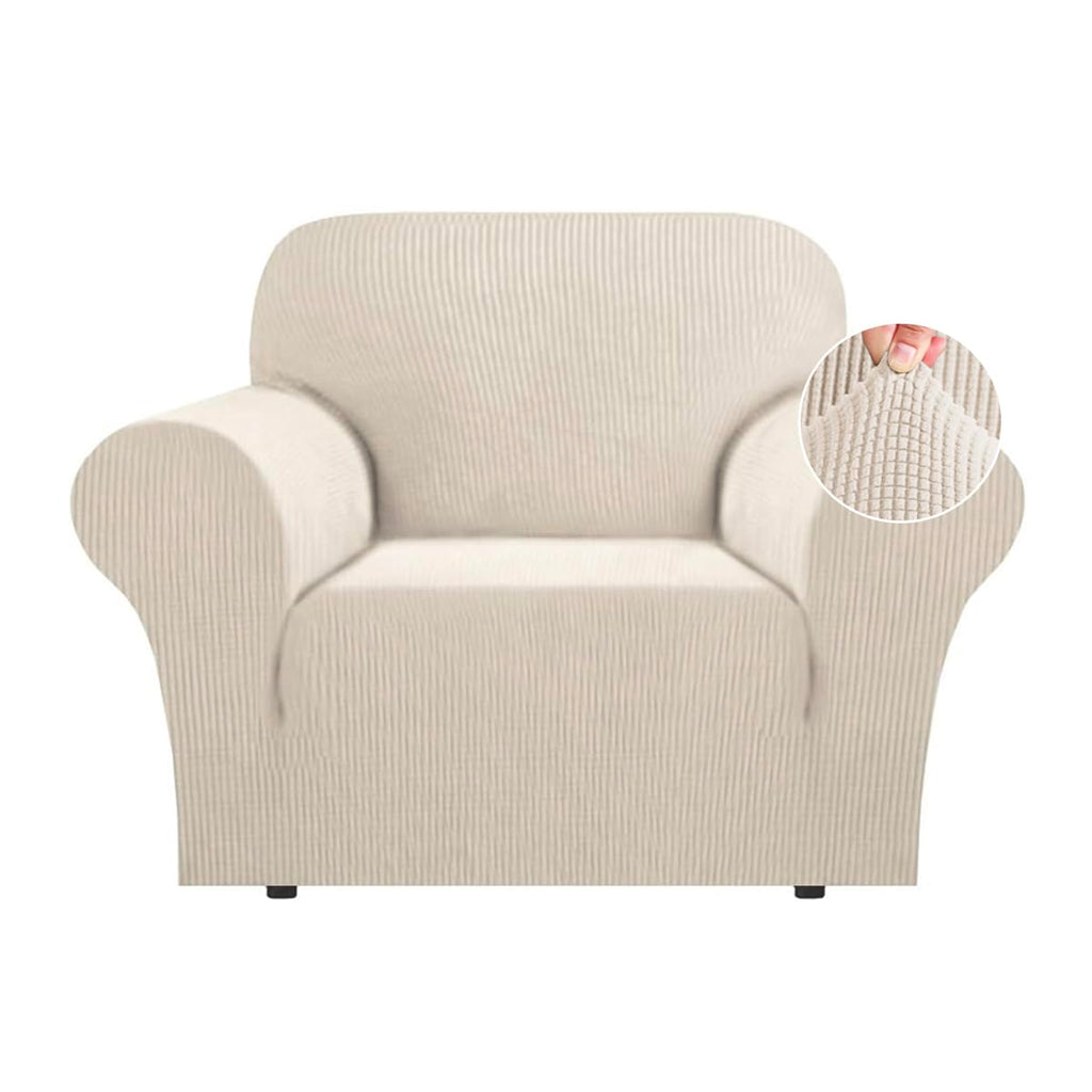 Flamingo P High Stretch One Piece Furniture Protector Sofa Cover for Durable Spandex Stretch Fabric Super Soft Slipcover, 2 Seater, Wine, Loveseat