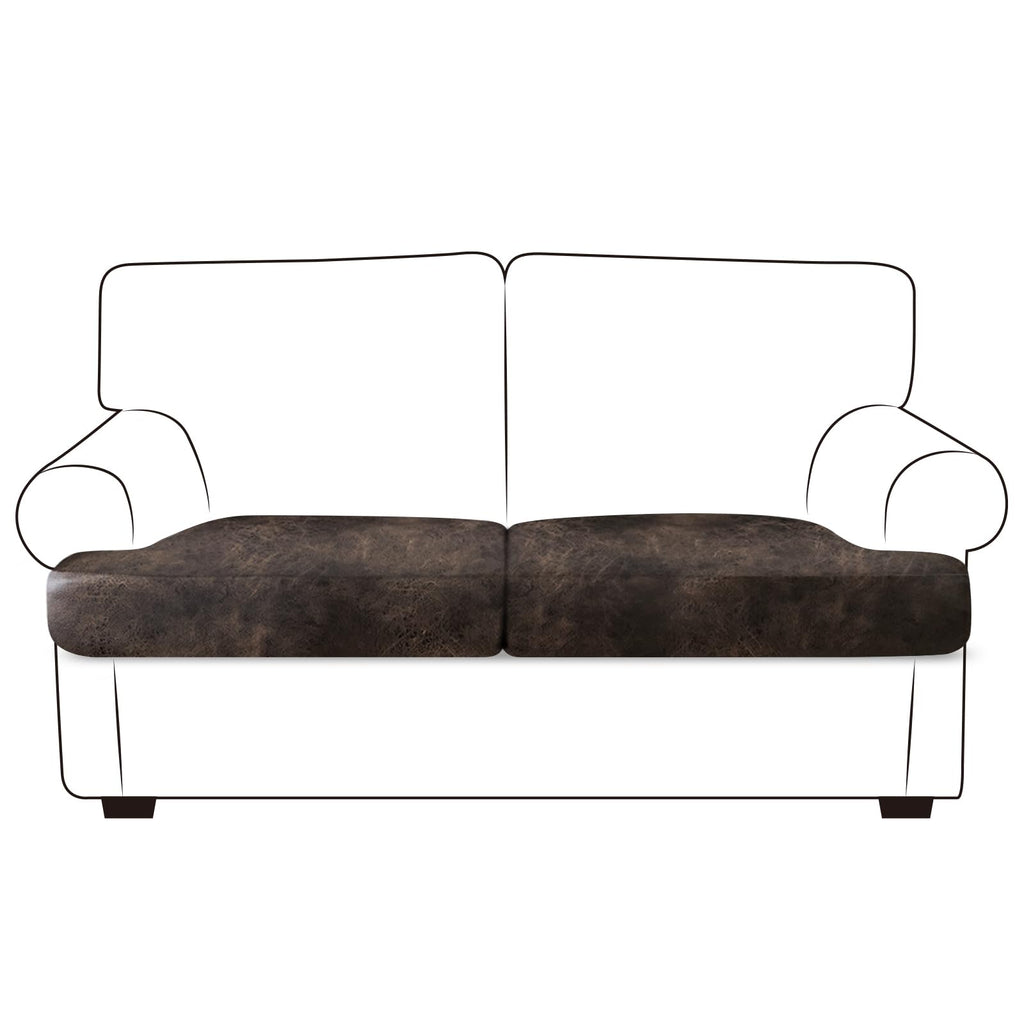 ANARACHON Leather Look Couch Cushion Covers Sofa Seat Slipcovers Sets Couches Furniture Protector for Sectional Armchair Loveseat Pets Kids Stretch Spandex Fabric (2 Cushion Loveseat, Burgundy)