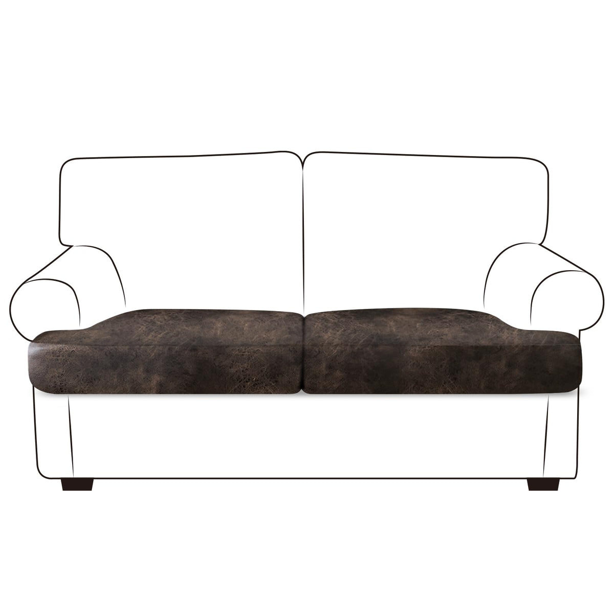ANARACHON Leather Look Couch Cushion Covers Sofa Seat Slipcovers Sets Couches Furniture Protector for Sectional Armchair Loveseat Pets Kids Stretch Spandex Fabric (2 Cushion Loveseat, Burgundy)