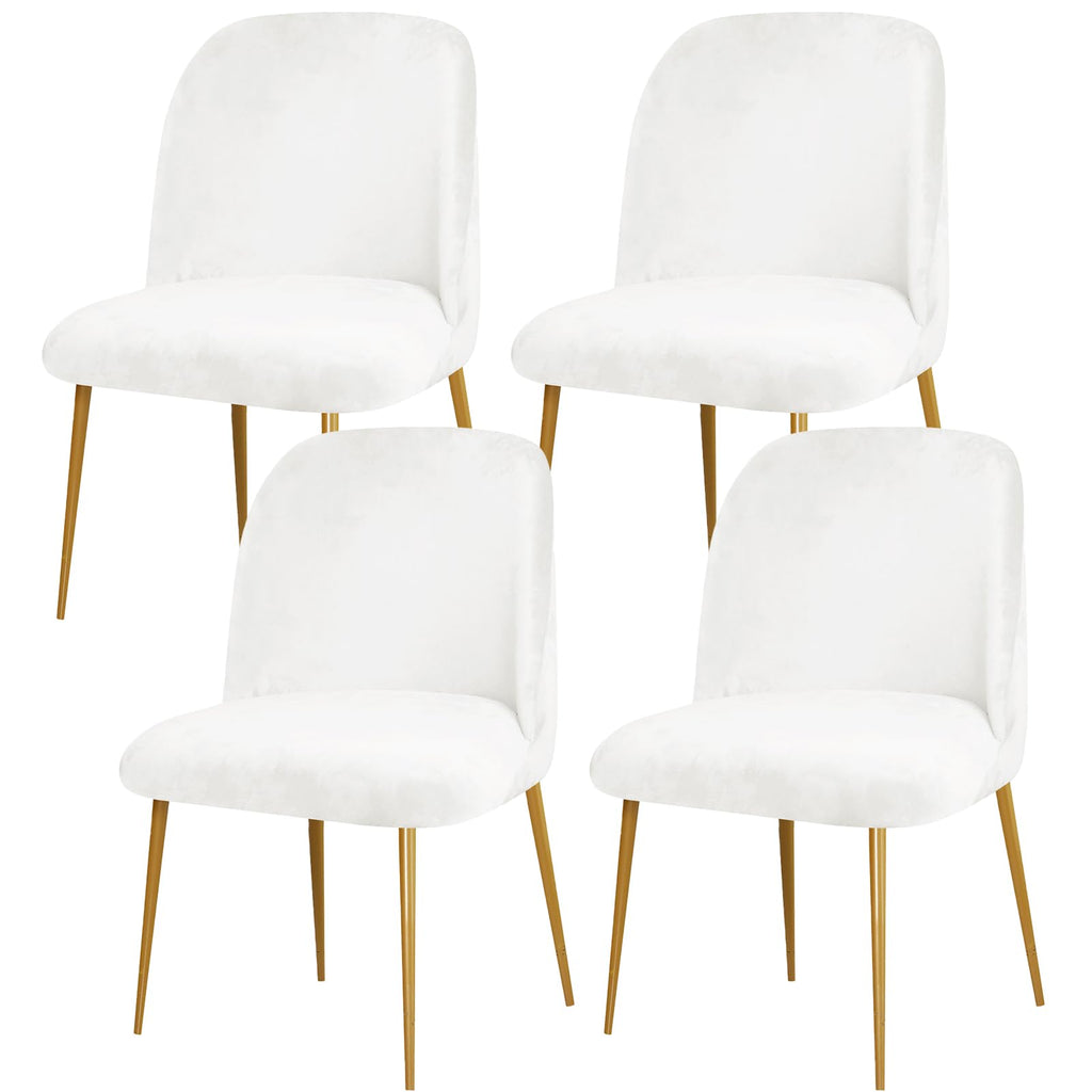 Gollense Curved Back Chair Covers for Dining Room, Mid Century Modern Chair Slipcovers, Semi Circle Back Chair Seat Protector for Kitchen Living Room (4, Beige)