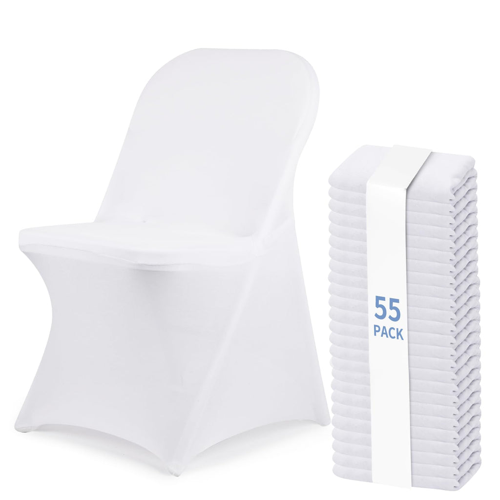 Fixwal 36 Pcs White Folding Chair Covers Spandex Stretch Slipcover