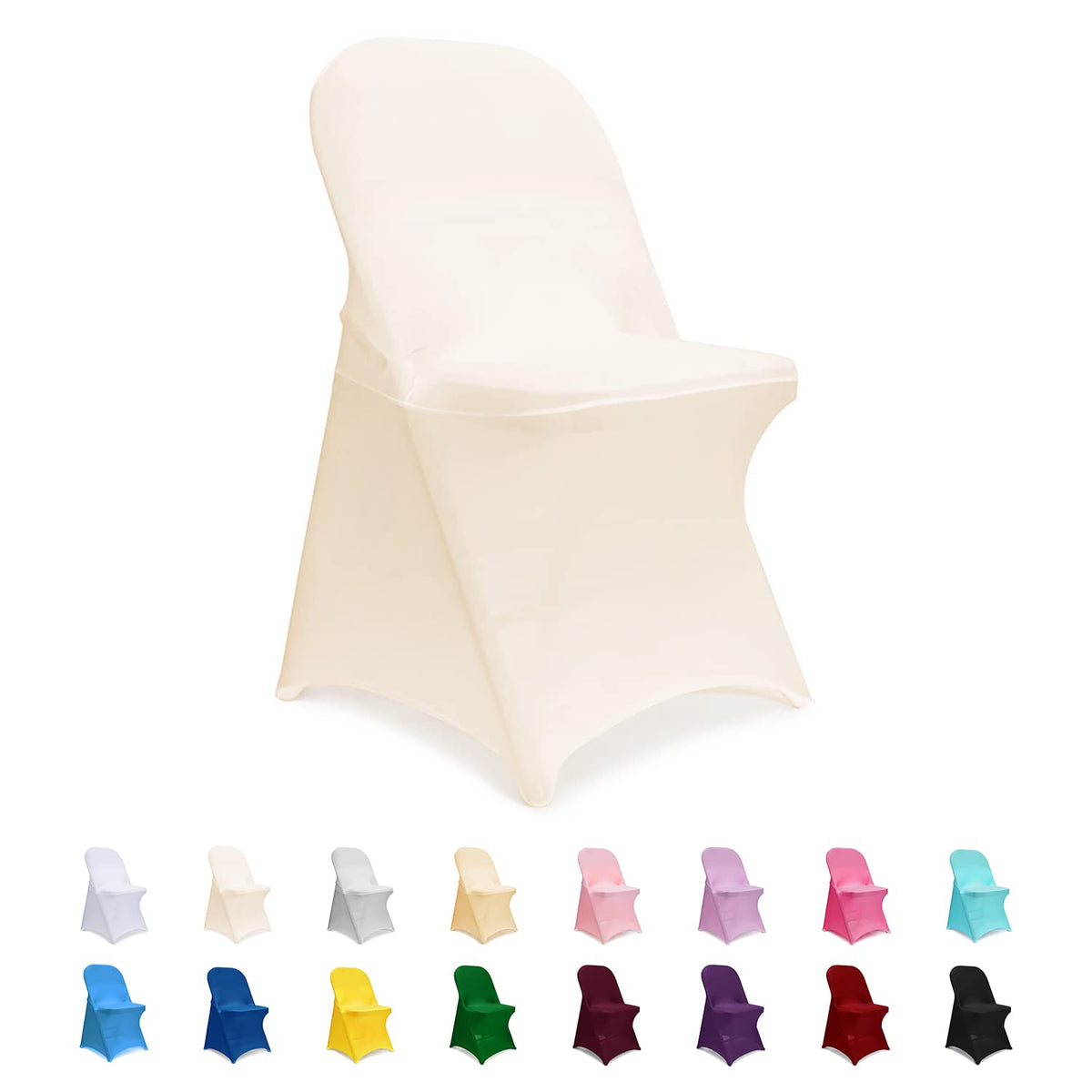 ManMengJi Spandex Folding Chair Covers, Black Folding Chair Slipcovers 6 PCS, Universal Fitted Chair Slipcovers for Wedding, Party, Banquet, Holidays, Celebration