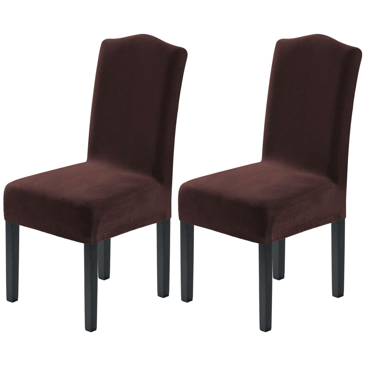 H.VERSAILTEX Dining Chair Covers Velvet Stretch Chair Covers for Dining Room Set of 6 Parson Chair Slipcovers Chair Protectors Covers, Soft Thick Solid Velvet Fabric Washable, Ivory