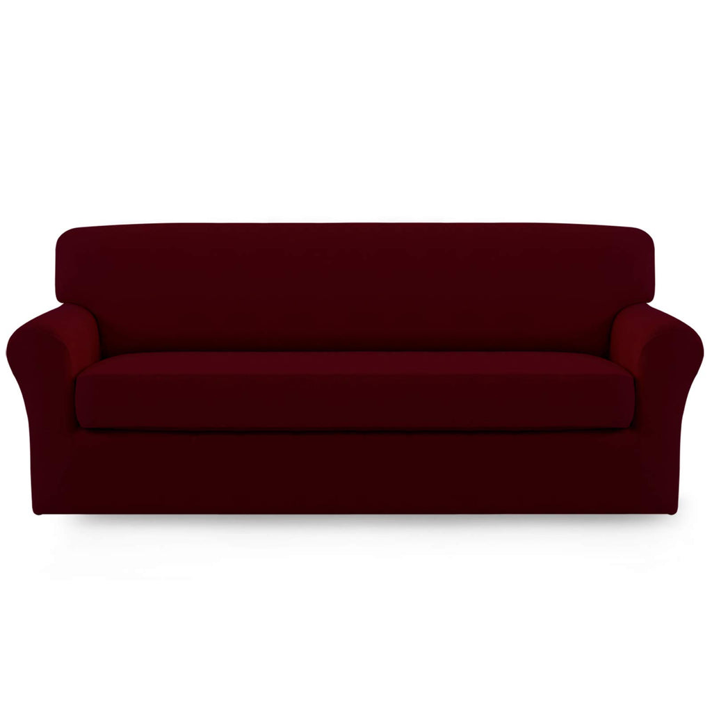 Easy-Going 2 Pieces Stretch Loveseat Couch Sofa Slipcover Washable