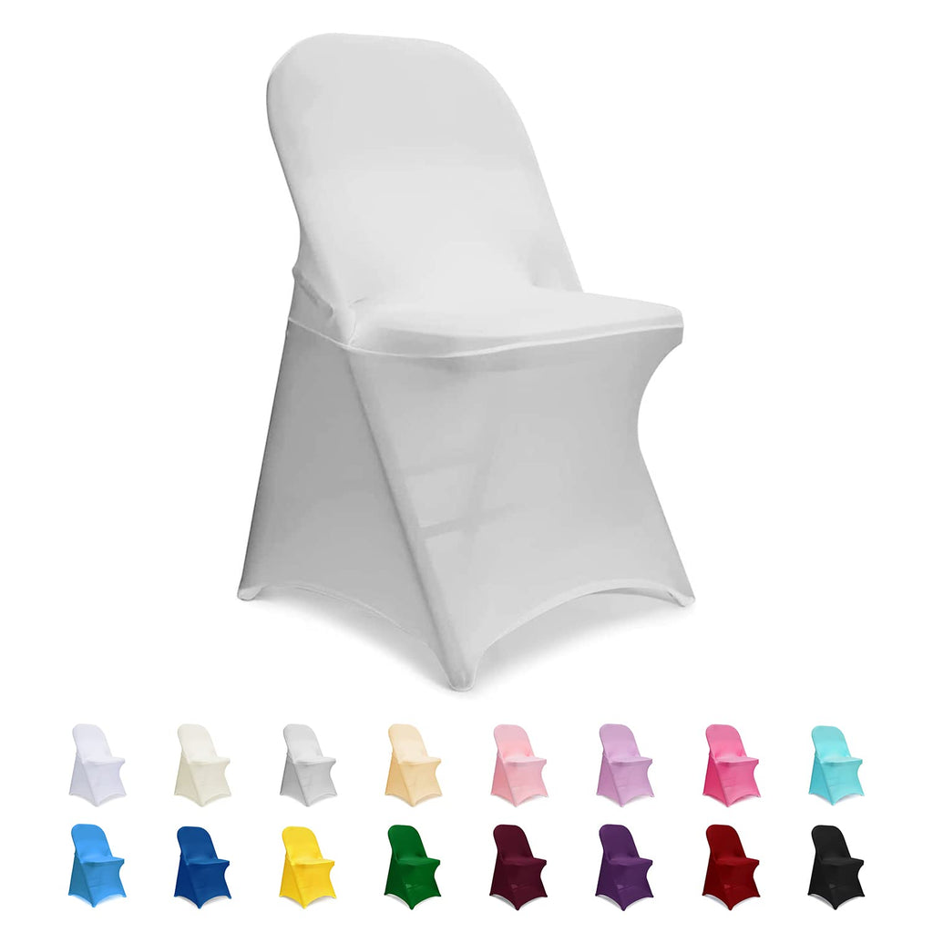 ManMengJi Spandex Folding Chair Covers, Black Folding Chair Slipcovers 6 PCS, Universal Fitted Chair Slipcovers for Wedding, Party, Banquet, Holidays, Celebration