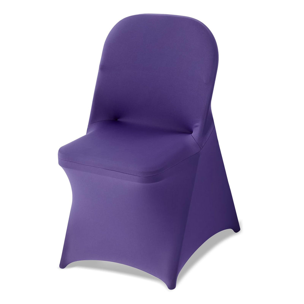 VEVOR 100 Pcs White Chair Covers Polyester Spandex Chair Cover Stretch Slipcovers for Wedding Party Dining Banquet Flat-Front Chair Covers