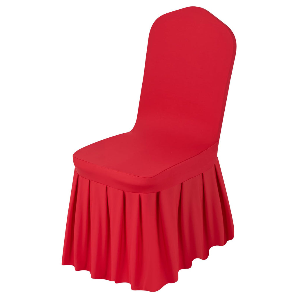 VEVOR 100 Pcs White Chair Covers Polyester Spandex Chair Cover Stretch Slipcovers for Wedding Party Dining Banquet Flat-Front Chair Covers