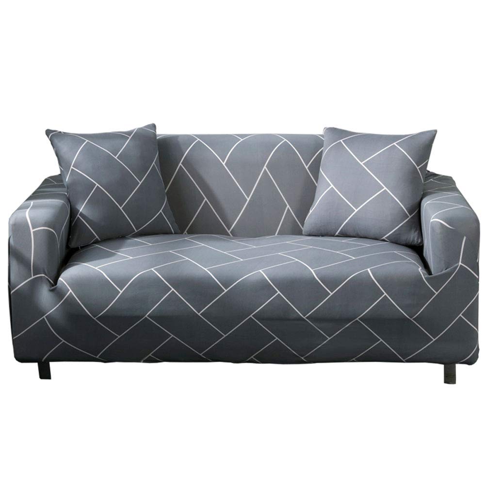 HOOBUY Printed Sofa Cover Stretch Couch Covers Patterned Loveseat Slipcovers for 2 Seater Cushion Couch Love Seat Set (BXMY, 2 Seater/Loveseat)