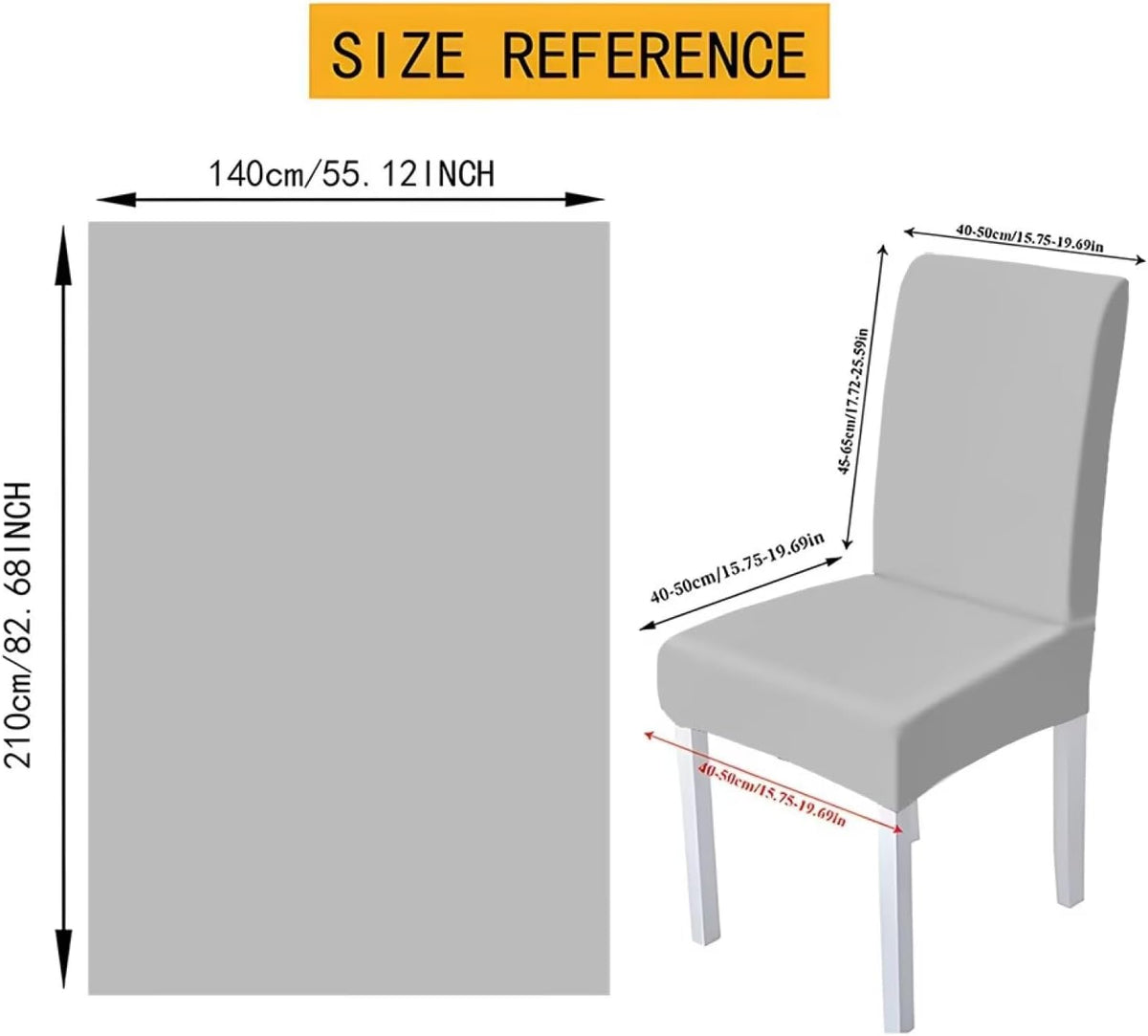 Light Grey 7 Pcs Tablecloth and Chair Covers Set Removable Chair Covers Set of 6 with Table Cover for Dining Room Washable Furniture Protector for Family Gathering Potluck