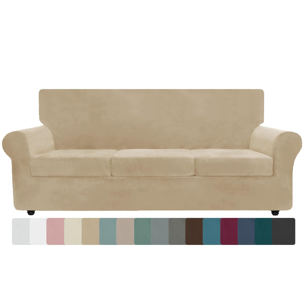 ZNSAYOTX 3-Piece Loveseat Slipcovers High Stretch Spandex Sofa Slip Cover Living Room Love Seat Couch Covers for 2 Cushion Couch Jacquard Small Checks Furniture Protector (Dark Grey, Loveseat)