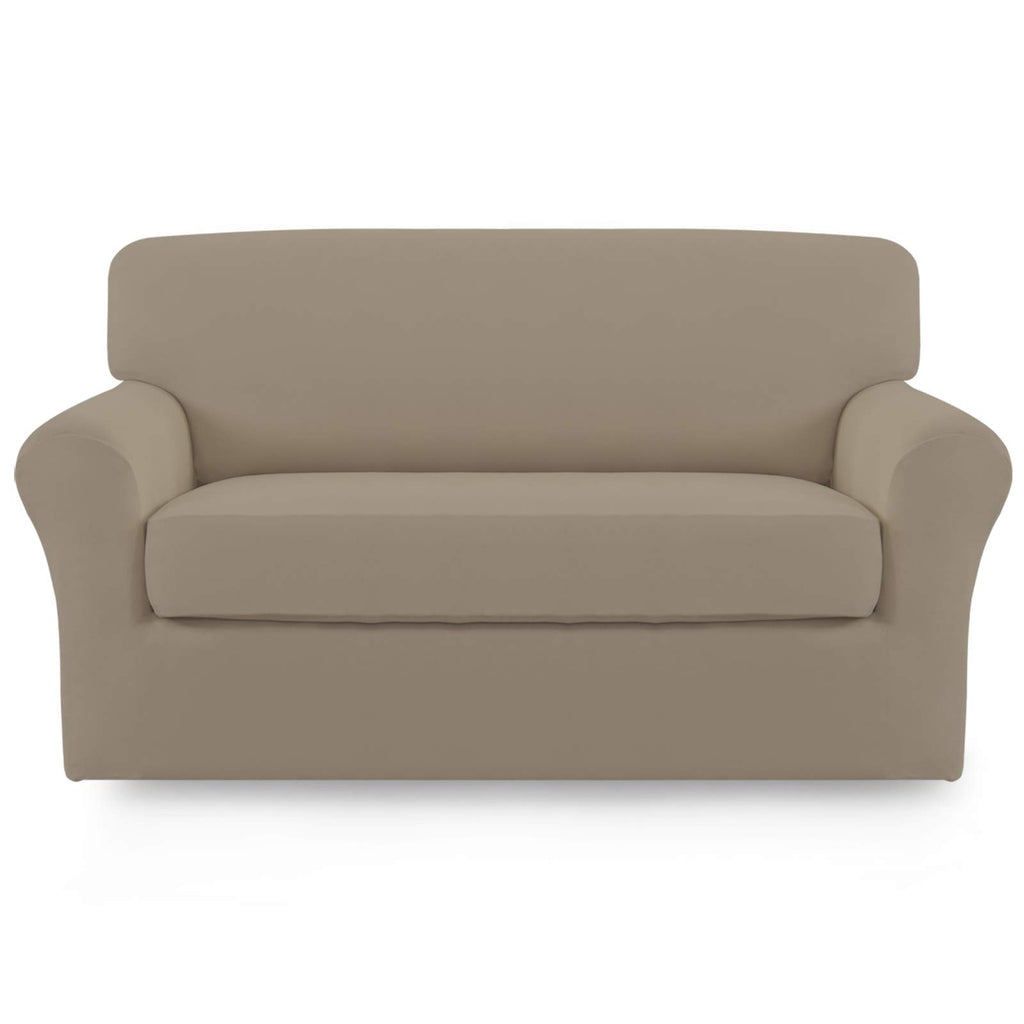 Easy-Going 2 Pieces Stretch Loveseat Couch Sofa Slipcover Washable