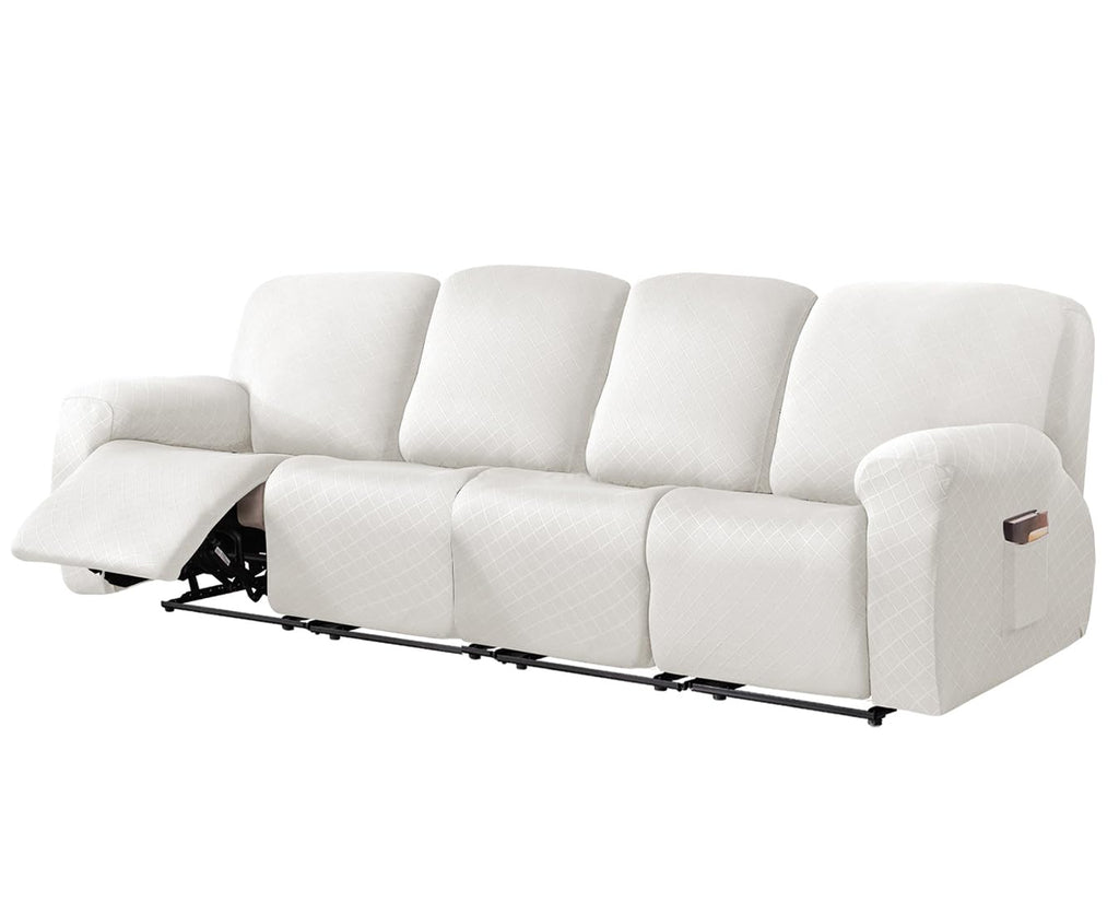 vctops Diamond Recliner Loveseat Slipcover 6-Pieces Stretch Dual Recliner Sofa Covers for 2 Seat Dual Reclining Loveseat Couch Soft Solid Furniture Protector (Dark Coffee,2 Seat)