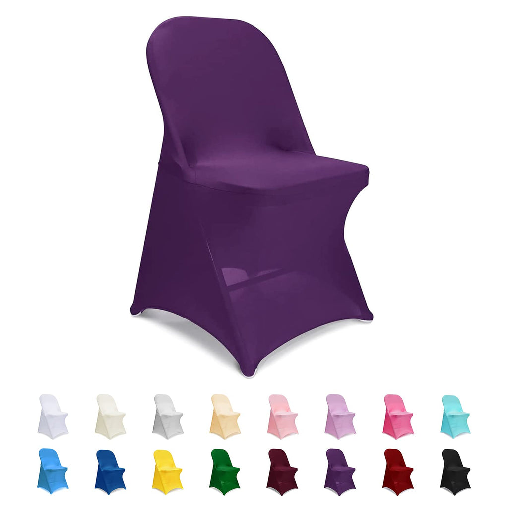 ManMengJi Spandex Folding Chair Covers, Black Folding Chair Slipcovers 6 PCS, Universal Fitted Chair Slipcovers for Wedding, Party, Banquet, Holidays, Celebration
