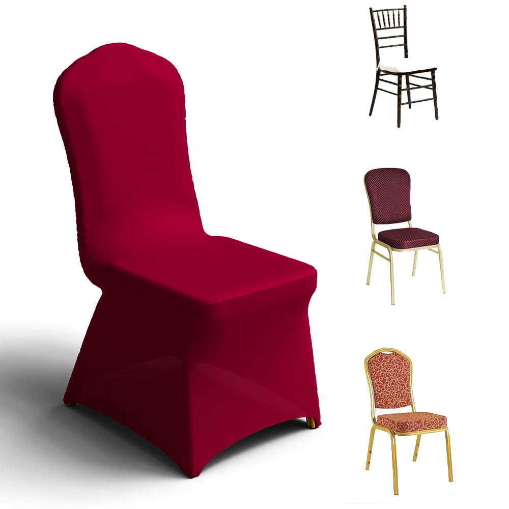 Trlyc White Spandex Chair Covers 100 Pcs for Wedding Party