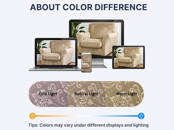 3 Pieces Sofa Covers for 2 Cushion Couch Velvet Embossing Camel Stretch Loveseat Couch Slipcovers with 2 Cushions Washable