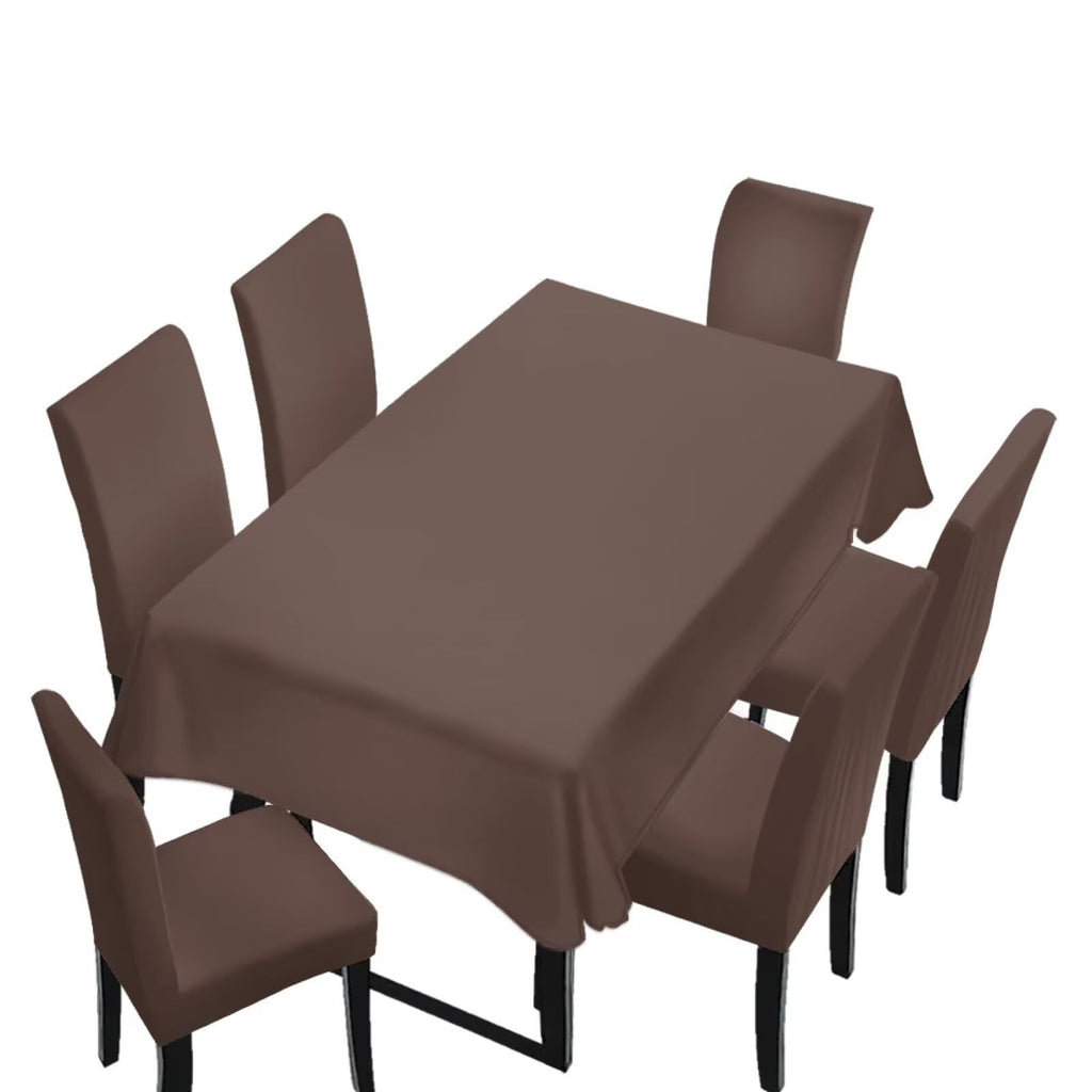 Light Grey 7 Pcs Tablecloth and Chair Covers Set Removable Chair Covers Set of 6 with Table Cover for Dining Room Washable Furniture Protector for Family Gathering Potluck