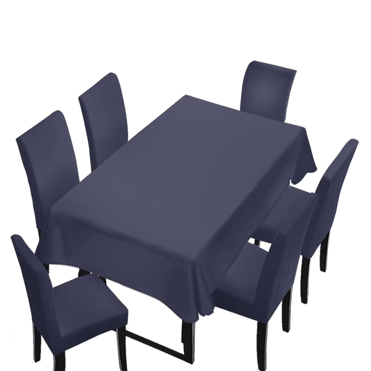 Light Grey 7 Pcs Tablecloth and Chair Covers Set Removable Chair Covers Set of 6 with Table Cover for Dining Room Washable Furniture Protector for Family Gathering Potluck