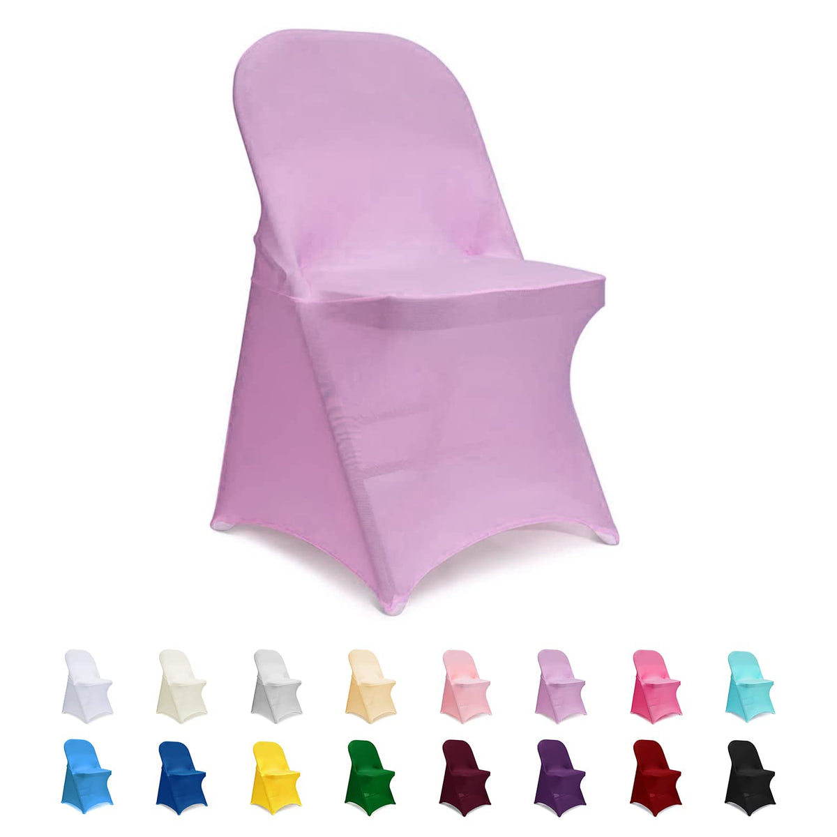 ManMengJi Spandex Folding Chair Covers, Black Folding Chair Slipcovers 6 PCS, Universal Fitted Chair Slipcovers for Wedding, Party, Banquet, Holidays, Celebration