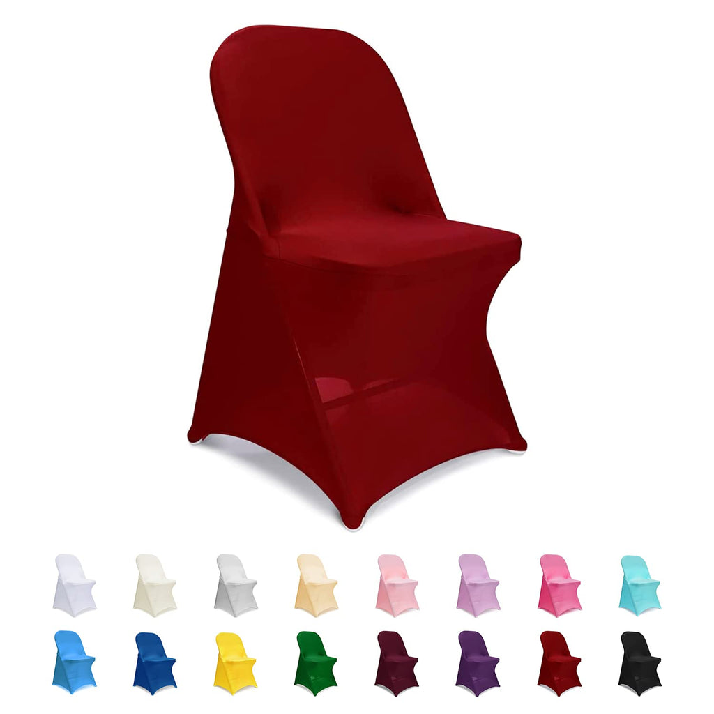 ManMengJi Spandex Folding Chair Covers, Black Folding Chair Slipcovers 6 PCS, Universal Fitted Chair Slipcovers for Wedding, Party, Banquet, Holidays, Celebration