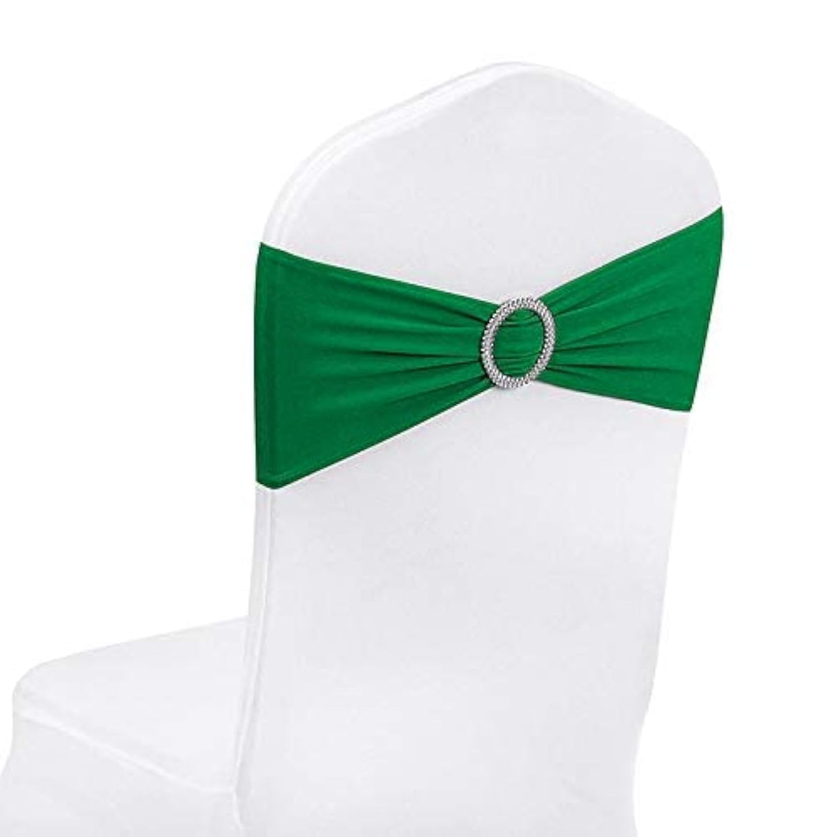 Peomeise 50pcs Fuchsia Spandex Chair Sashes with Buckle Slider for Wedding, Party Decoration