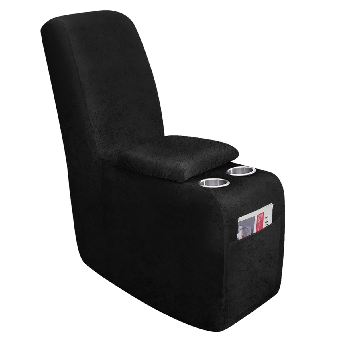 molasofa Leather Like Additional Recliner Console Cover for Reclining Loveseat Covers Stretch Jacquard Middle Consolefor Recliner Couch(Dark Brown)