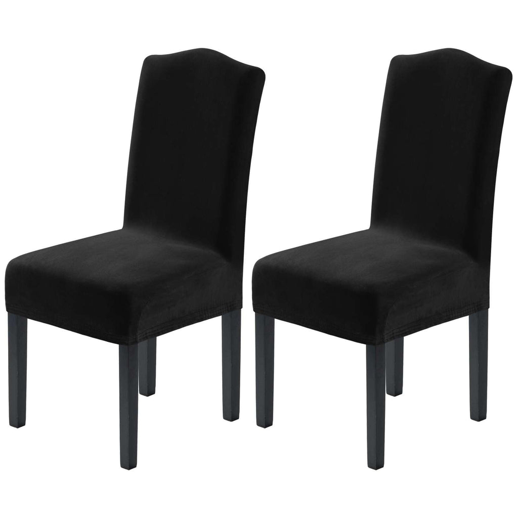 H.VERSAILTEX Dining Chair Covers Velvet Stretch Chair Covers for Dining Room Set of 6 Parson Chair Slipcovers Chair Protectors Covers, Soft Thick Solid Velvet Fabric Washable, Ivory