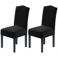 H.VERSAILTEX Dining Chair Covers Velvet Stretch Chair Covers for Dining Room Set of 6 Parson Chair Slipcovers Chair Protectors Covers, Soft Thick Solid Velvet Fabric Washable, Ivory