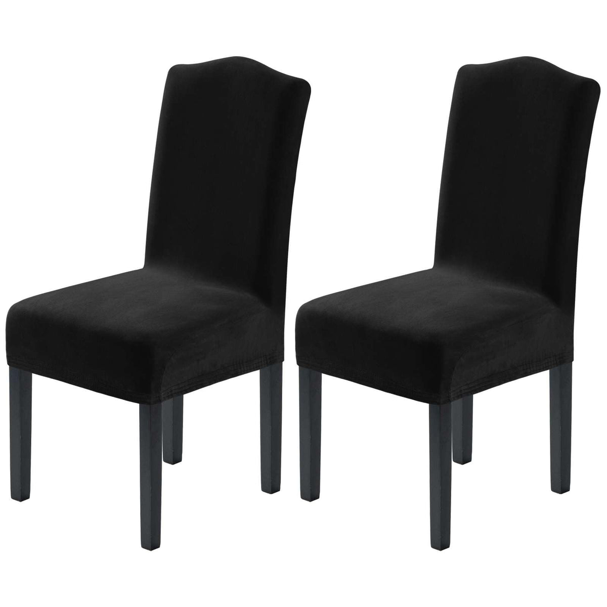 H.VERSAILTEX Dining Chair Covers Velvet Stretch Chair Covers for Dining Room Set of 6 Parson Chair Slipcovers Chair Protectors Covers, Soft Thick Solid Velvet Fabric Washable, Ivory