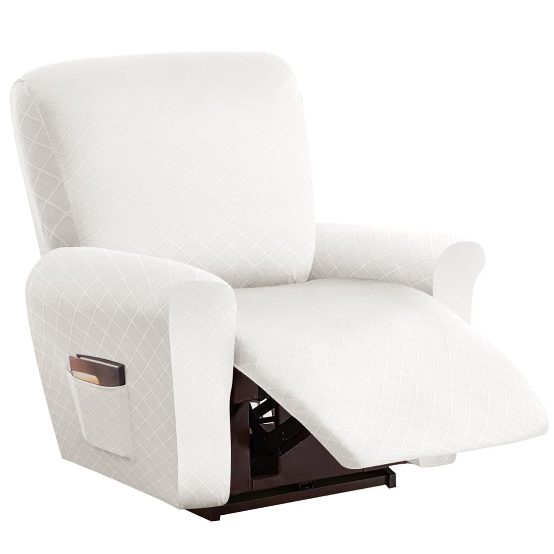 vctops Diamond Recliner Loveseat Slipcover 6-Pieces Stretch Dual Recliner Sofa Covers for 2 Seat Dual Reclining Loveseat Couch Soft Solid Furniture Protector (Dark Coffee,2 Seat)