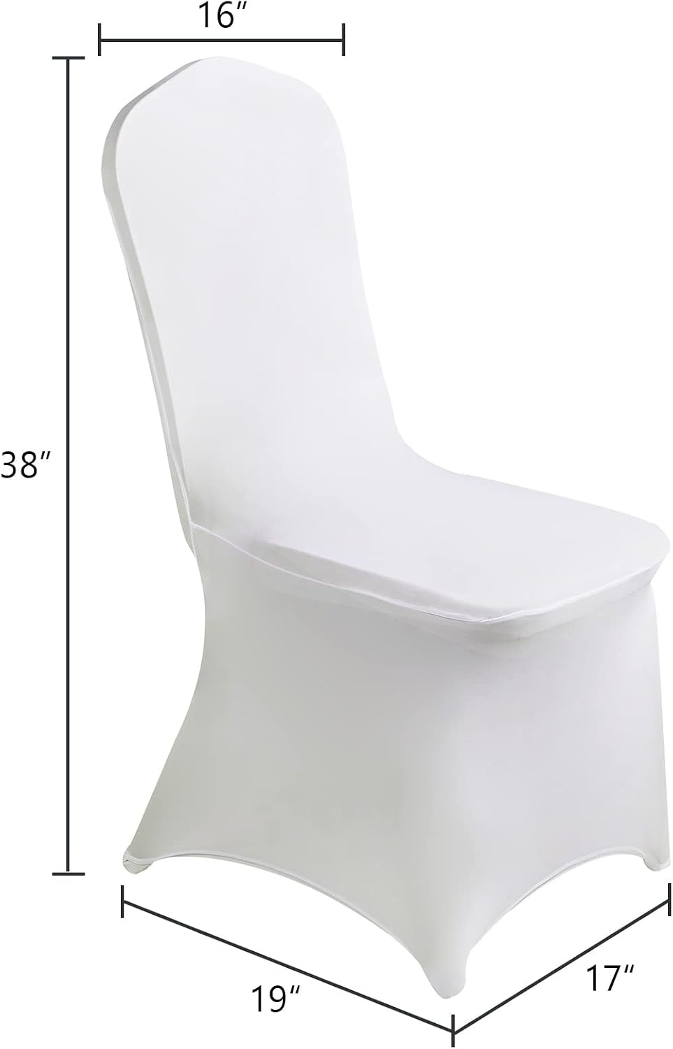 SuperO Waterproof Spandex Chair Cover 25PCS, Stretch Dining Chair Covers, Polyester Outdoor Chair Covers, Protector Stretch Chair Cover for Party Universal, Banquet, Wedding Event, Hotel(White)