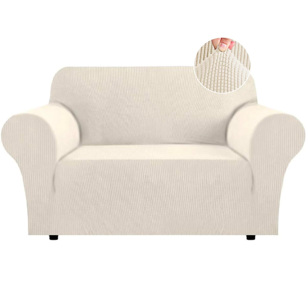 Flamingo P High Stretch One Piece Furniture Protector Sofa Cover for Durable Spandex Stretch Fabric Super Soft Slipcover, 2 Seater, Wine, Loveseat