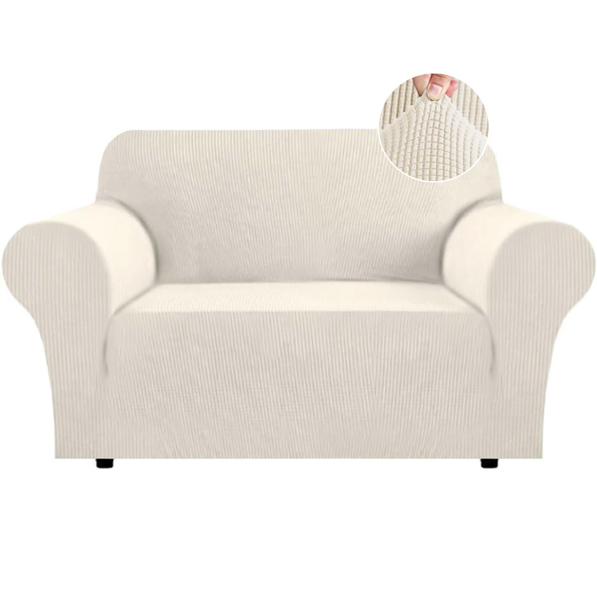 Flamingo P High Stretch One Piece Furniture Protector Sofa Cover for Durable Spandex Stretch Fabric Super Soft Slipcover, 2 Seater, Wine, Loveseat