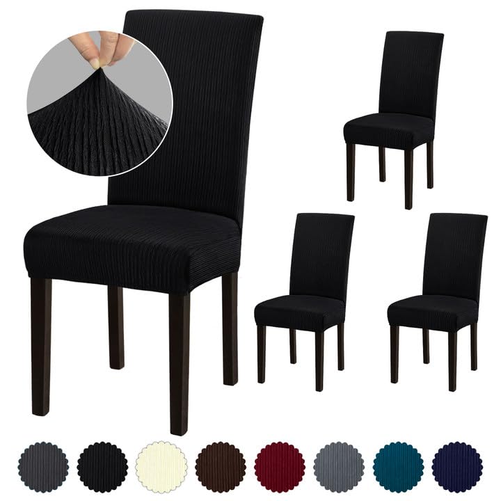 Stretch Dining Room Chair Covers Set of 6, Removable Washable Chair Covers for Dining Chairs,Dining Room, Hotel, Ceremony