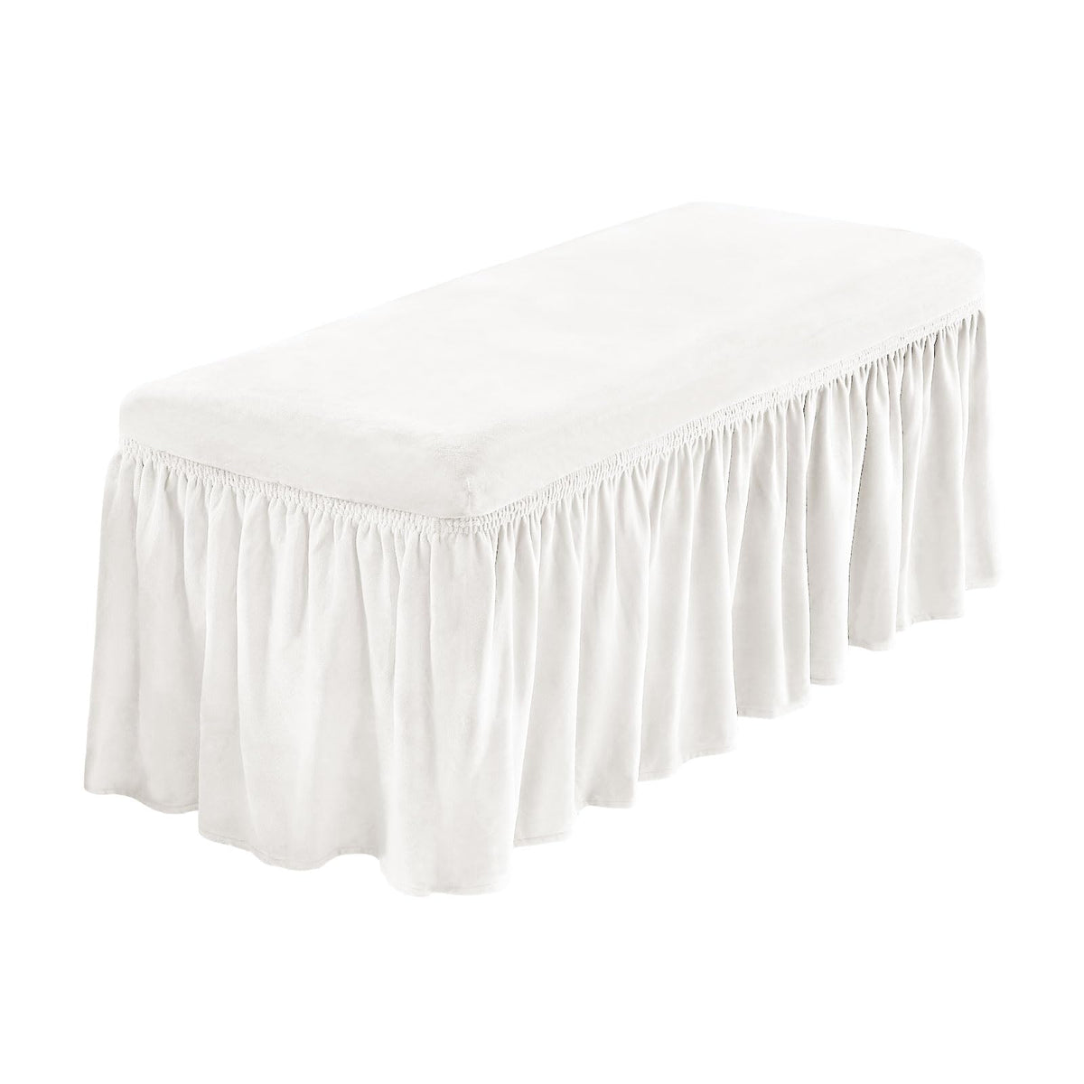 NICEEC Spandex Dining Bench Cushion Cover Bench Covers Stretch with Skirt