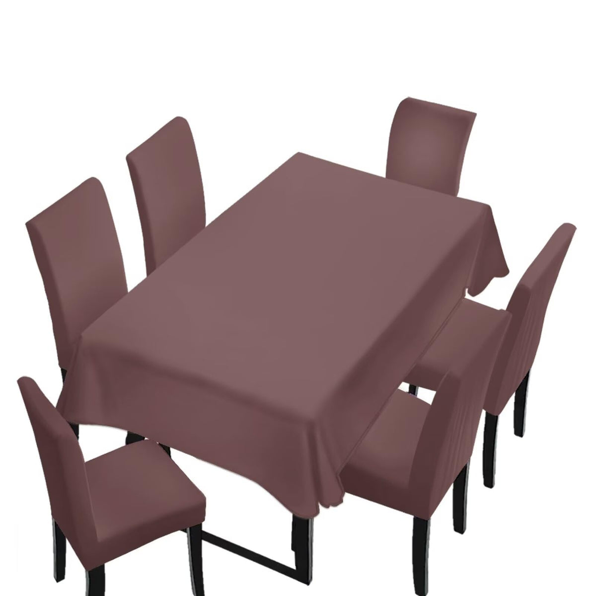 Light Grey 7 Pcs Tablecloth and Chair Covers Set Removable Chair Covers Set of 6 with Table Cover for Dining Room Washable Furniture Protector for Family Gathering Potluck