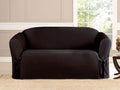 Linen Store Microsuede Furniture Slipcover, Couch Protector Machine Washable Loveseat Cover Perfect for Kids, Dogs, Pets (Taupe, Loveseat)
