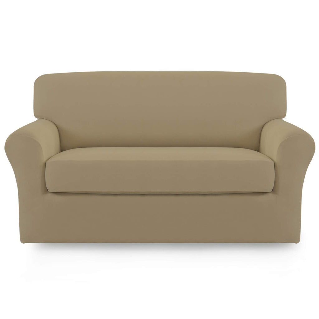Easy-Going 2 Pieces Stretch Loveseat Couch Sofa Slipcover Washable