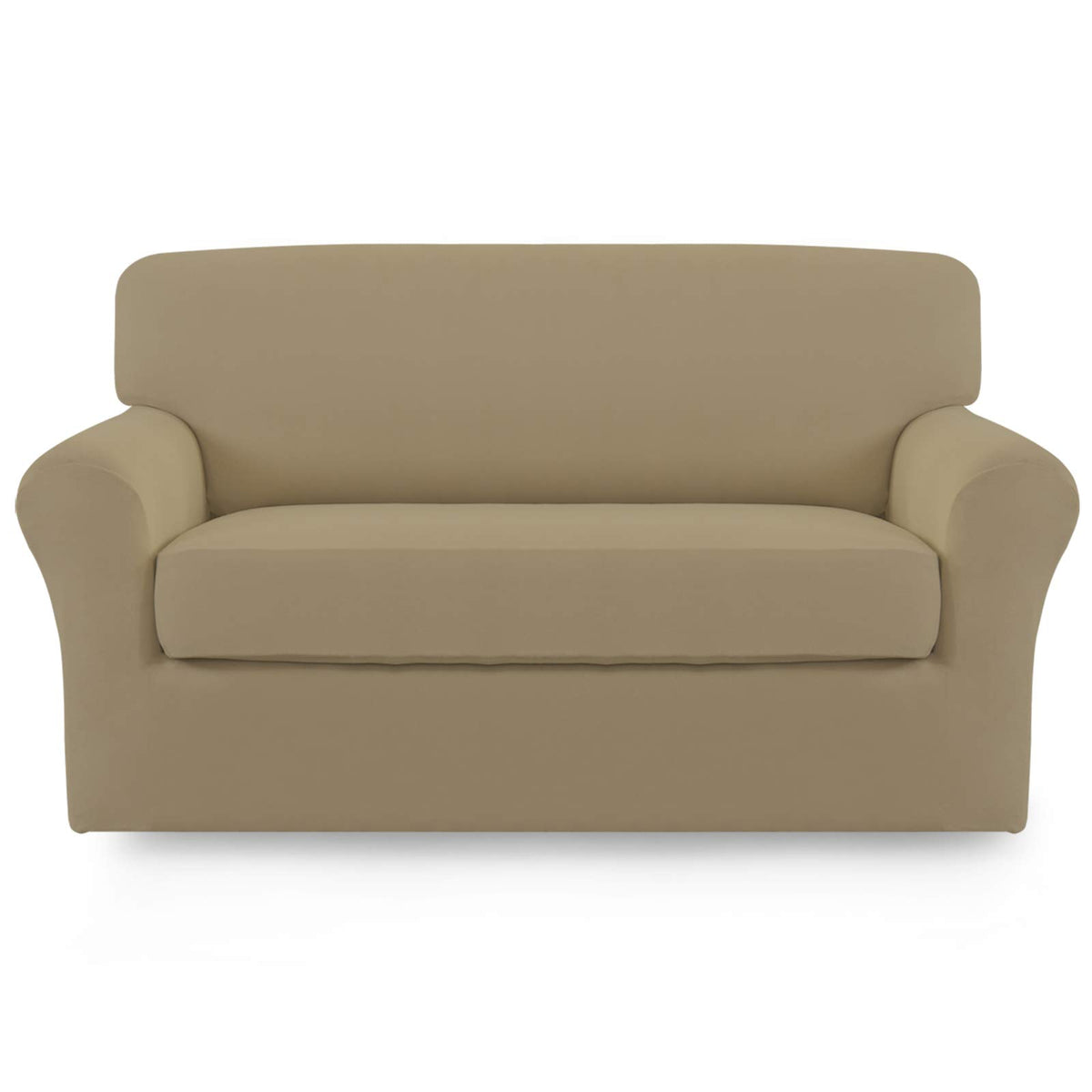 Easy-Going 2 Pieces Stretch Loveseat Couch Sofa Slipcover Washable