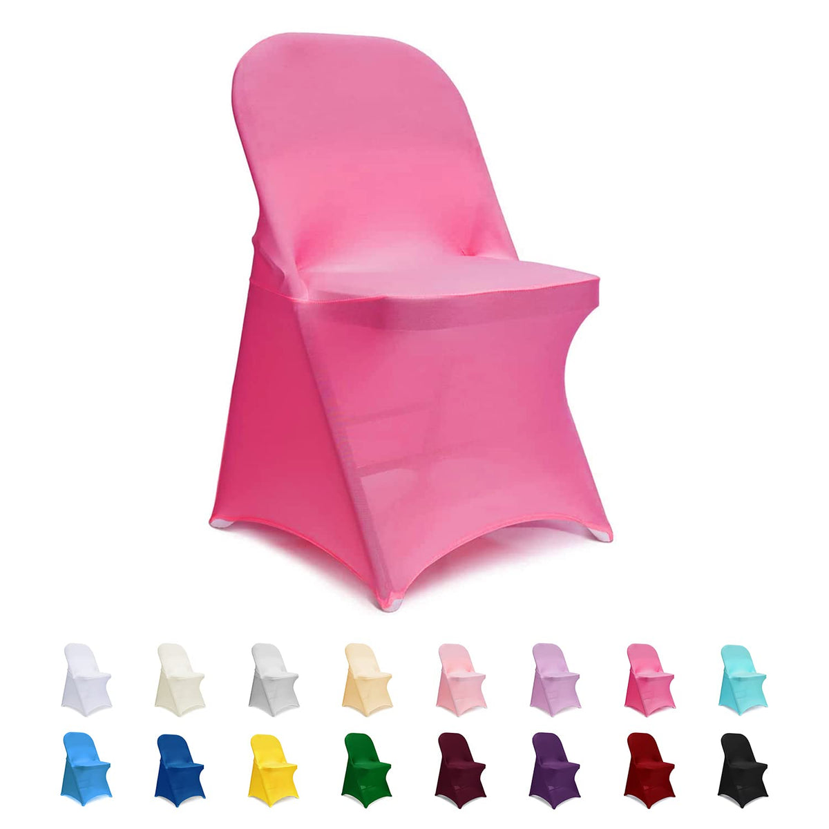 ManMengJi Spandex Folding Chair Covers, Black Folding Chair Slipcovers 6 PCS, Universal Fitted Chair Slipcovers for Wedding, Party, Banquet, Holidays, Celebration