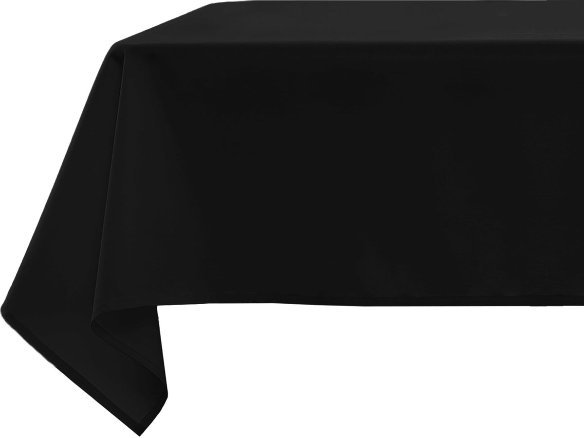 BYDOLL Table Cloth 60 Inch Round Tablecloth Fits Max50 Inch Diameter Table Top,Black Polyester Washable Wrinkle-Free Spillproof Tablecloth for Party Patio Cover