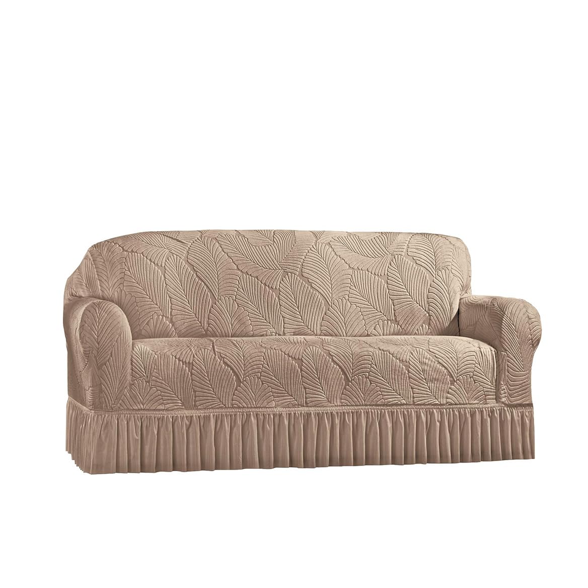 Collections Etc Textured Leaf Design Ruffled Skirt Slipcover